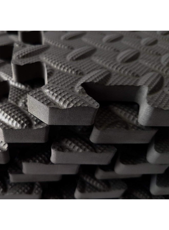 FAYET EVA Foam Interlocking Floor Mats, Double Sided Anti-Slip Puzzle Tiles with Border Edges, Cushioned Waterproof Floor Padding for Home, Living Room, Garage, Kids Play Area, Yoga and Pilates（30*30cm) - Image 5